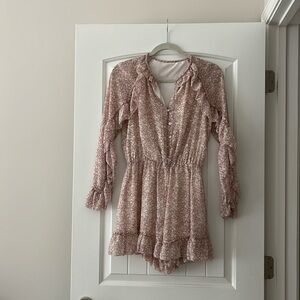 Light pink floral romper